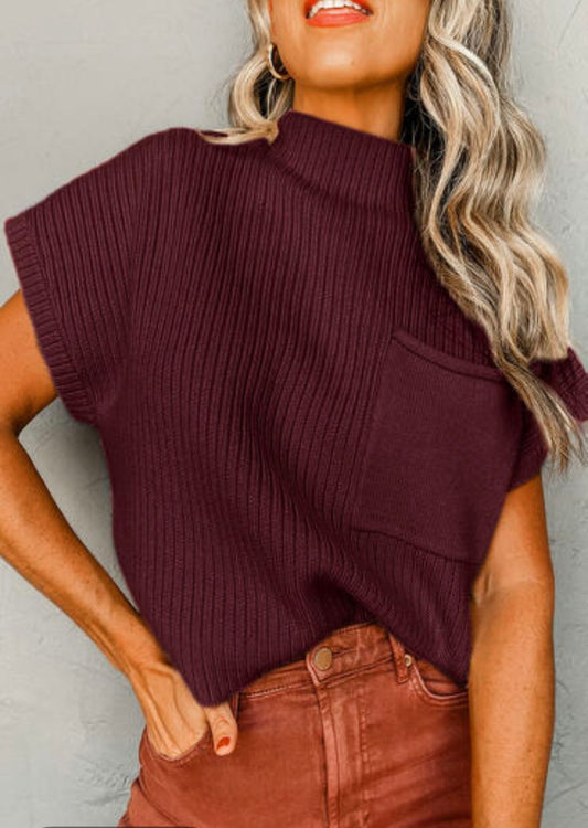 Mineral Red Short Sleeve Sweater