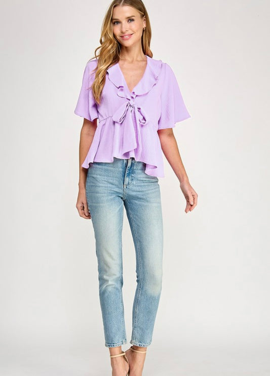 Lavender Baby Doll Top