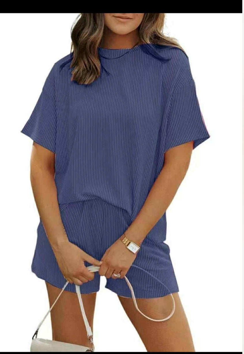 Ribbed  Short Lounge Sets