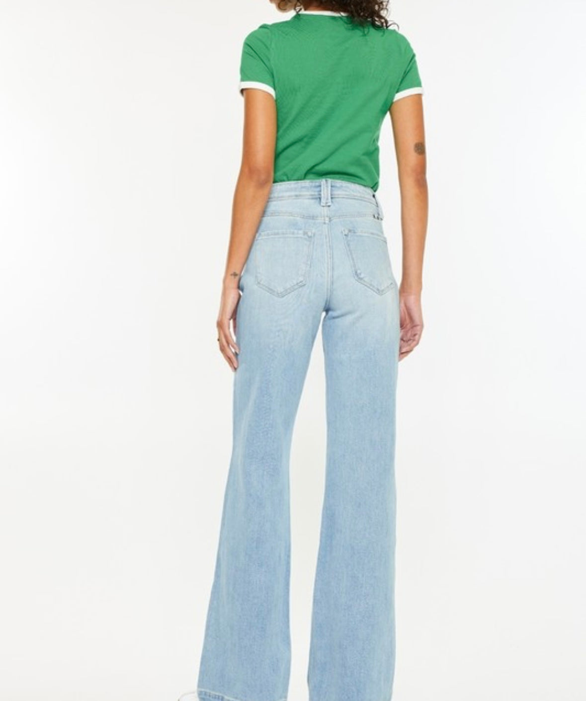 Kan Can High Rise Light Wash Flare Jeans