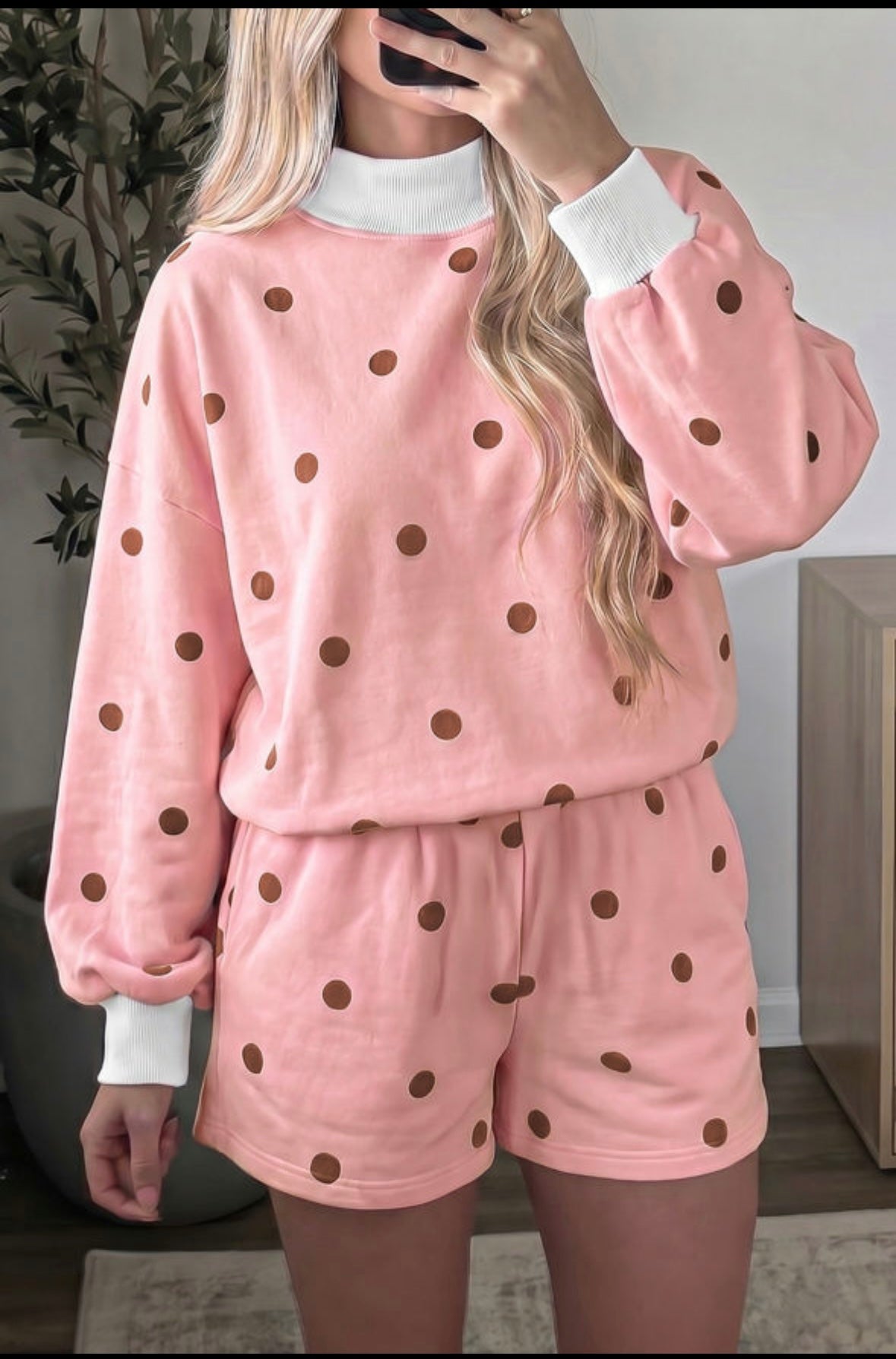 Pink polka dot set