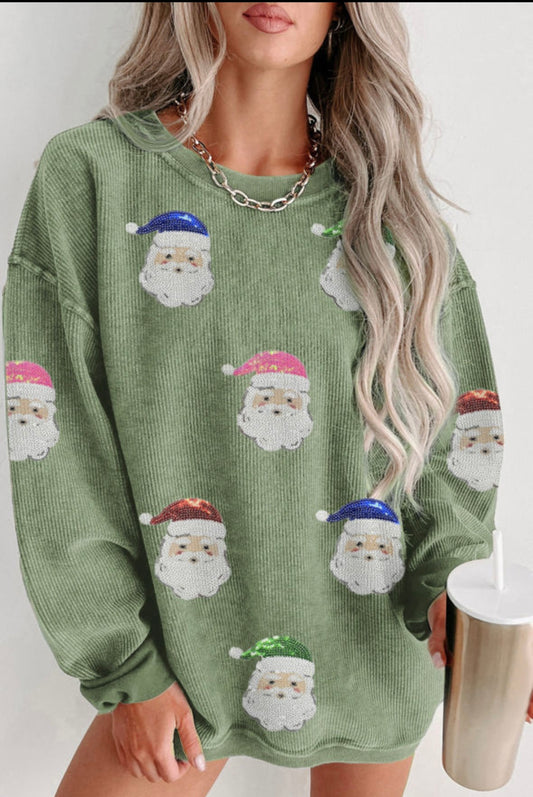 Green Santa Long Sleeve