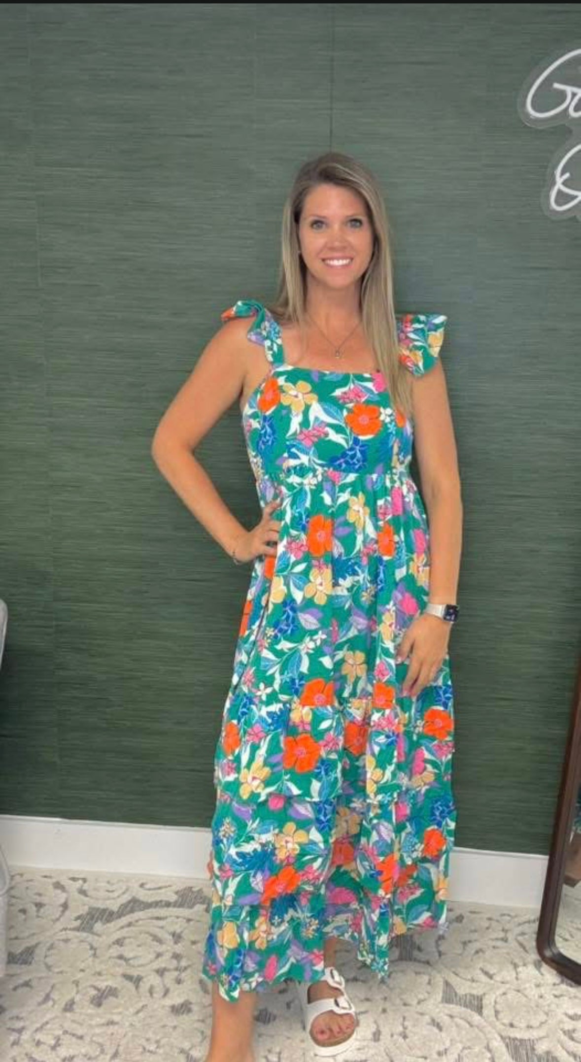 Green Floral Maxi