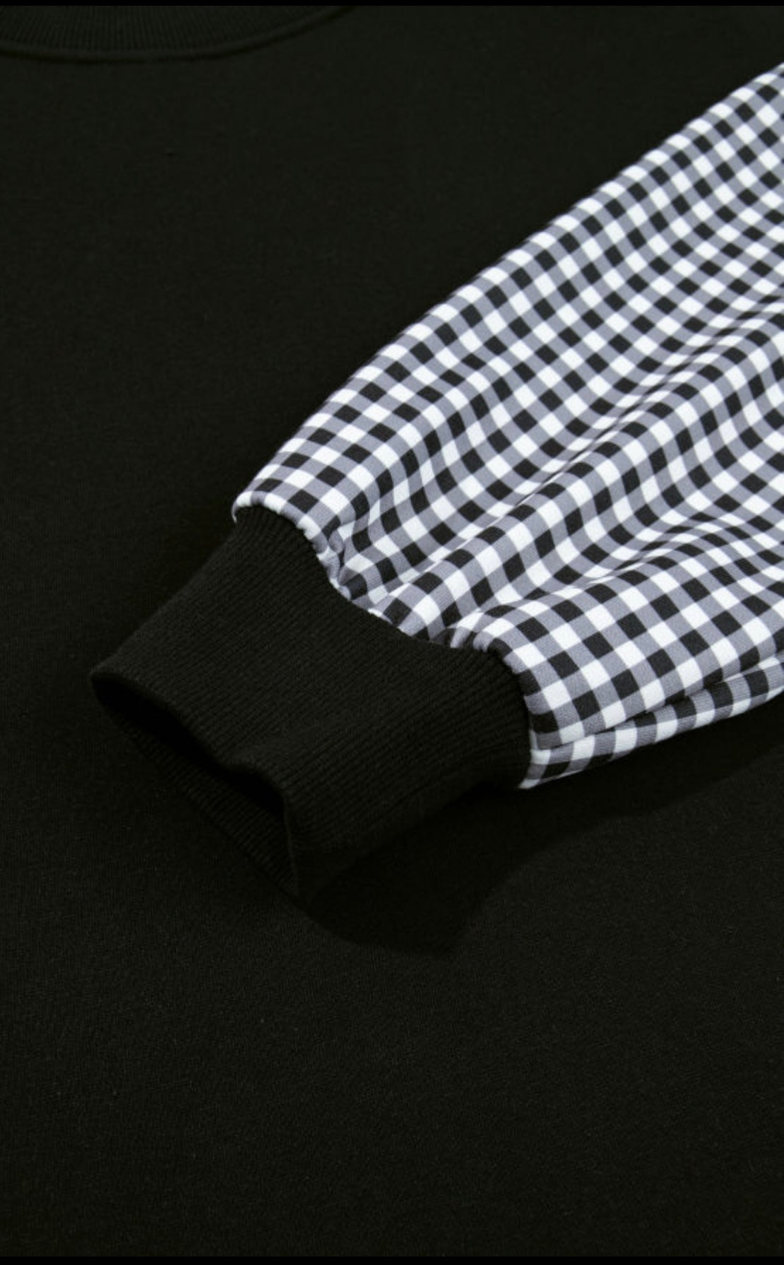 Black/Plaid Sweatshirt