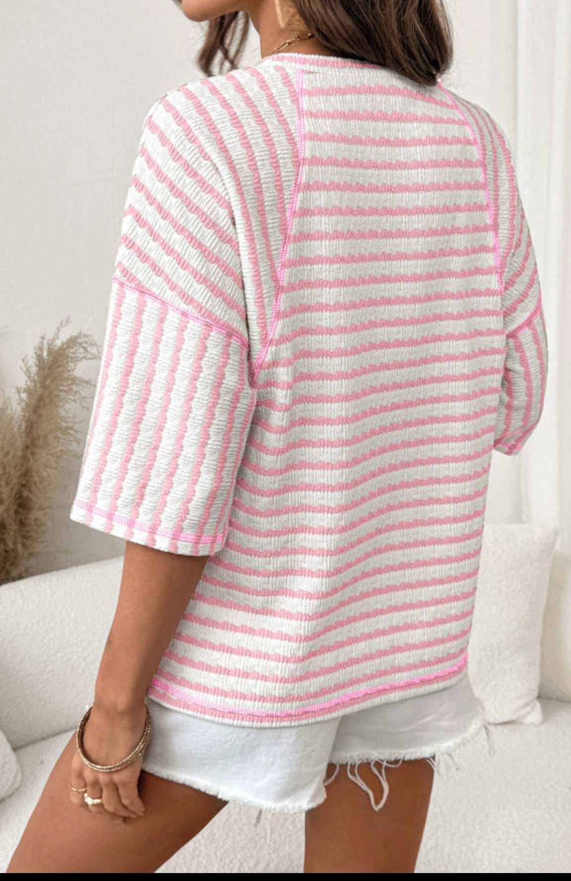 Pink striped Knitted Top