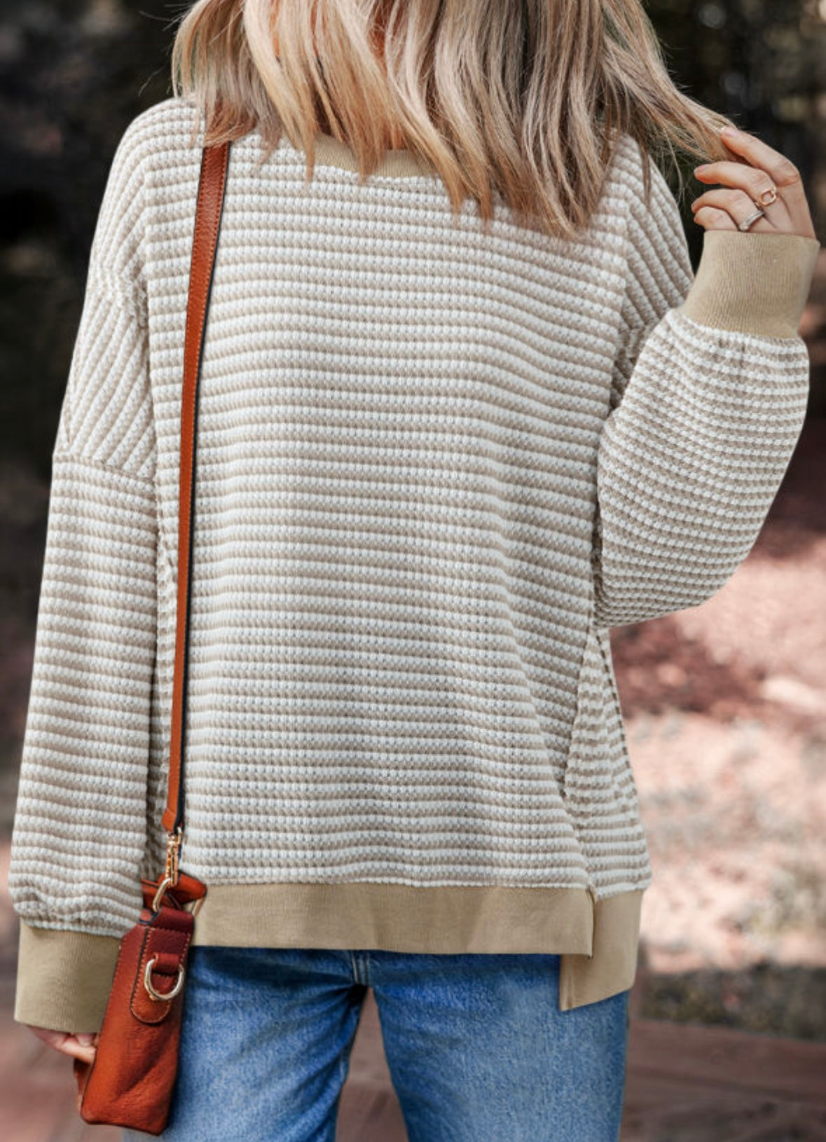 Tan Striped Long Sleeve