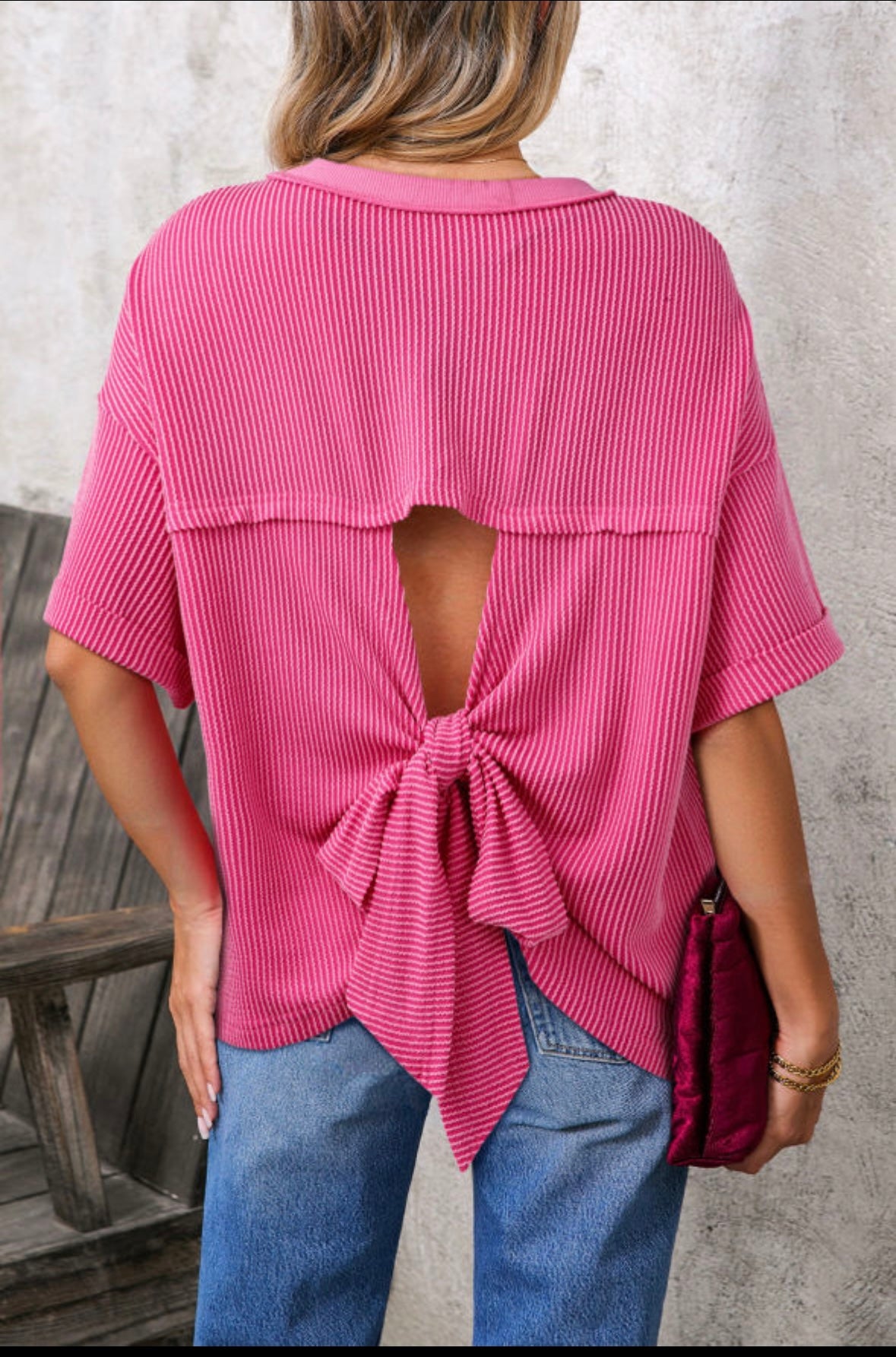 Pink Tie Back Shirt