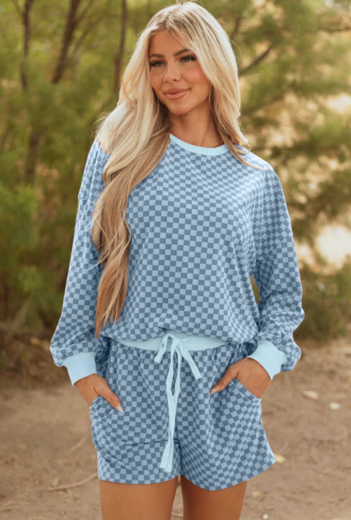 Blue Checkered Set