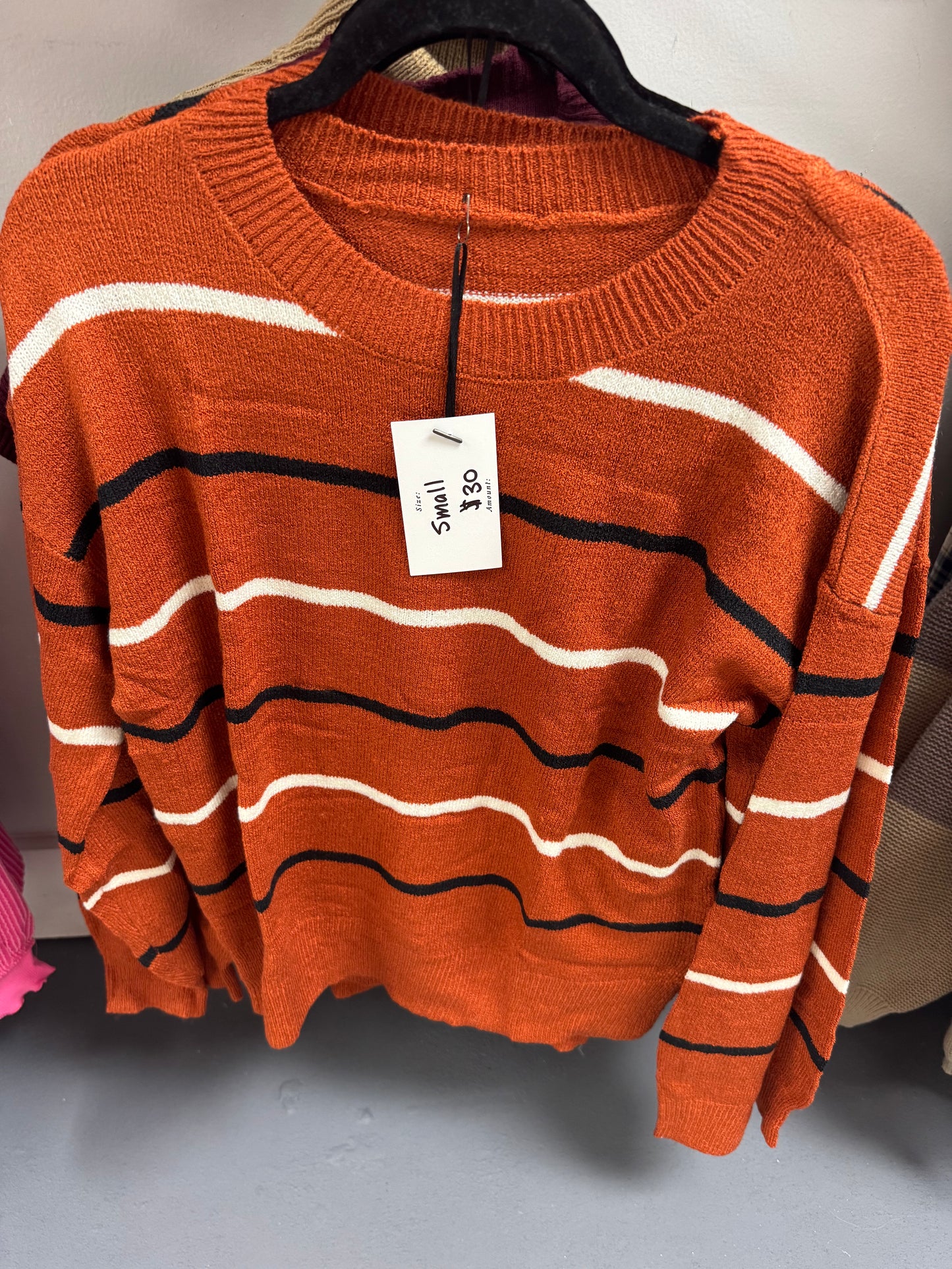 Rust Striped Sweater