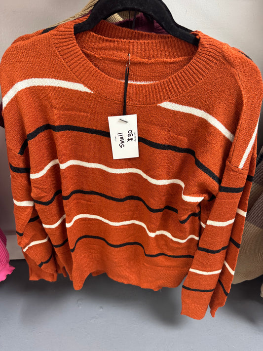 Rust Striped Sweater