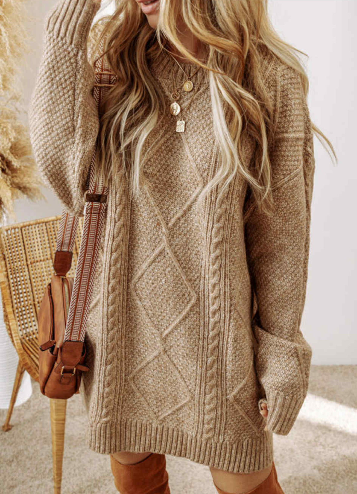 Tan Sweater Dress