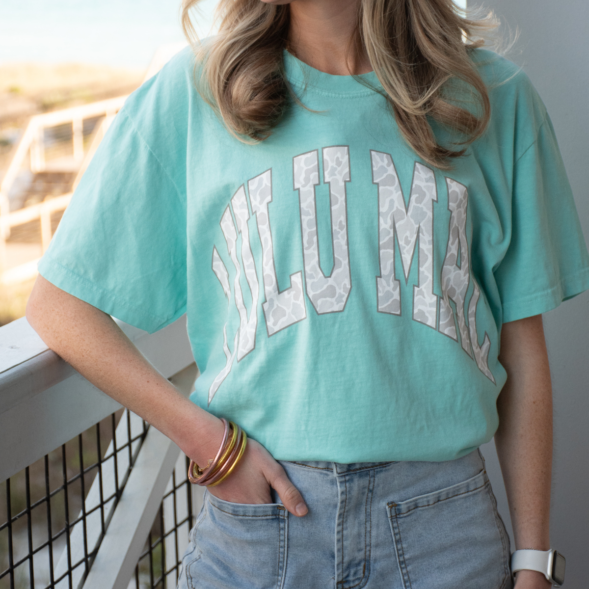 LM-CM-1000 Camo Adult Chalky Mint Comfort Colors Tee